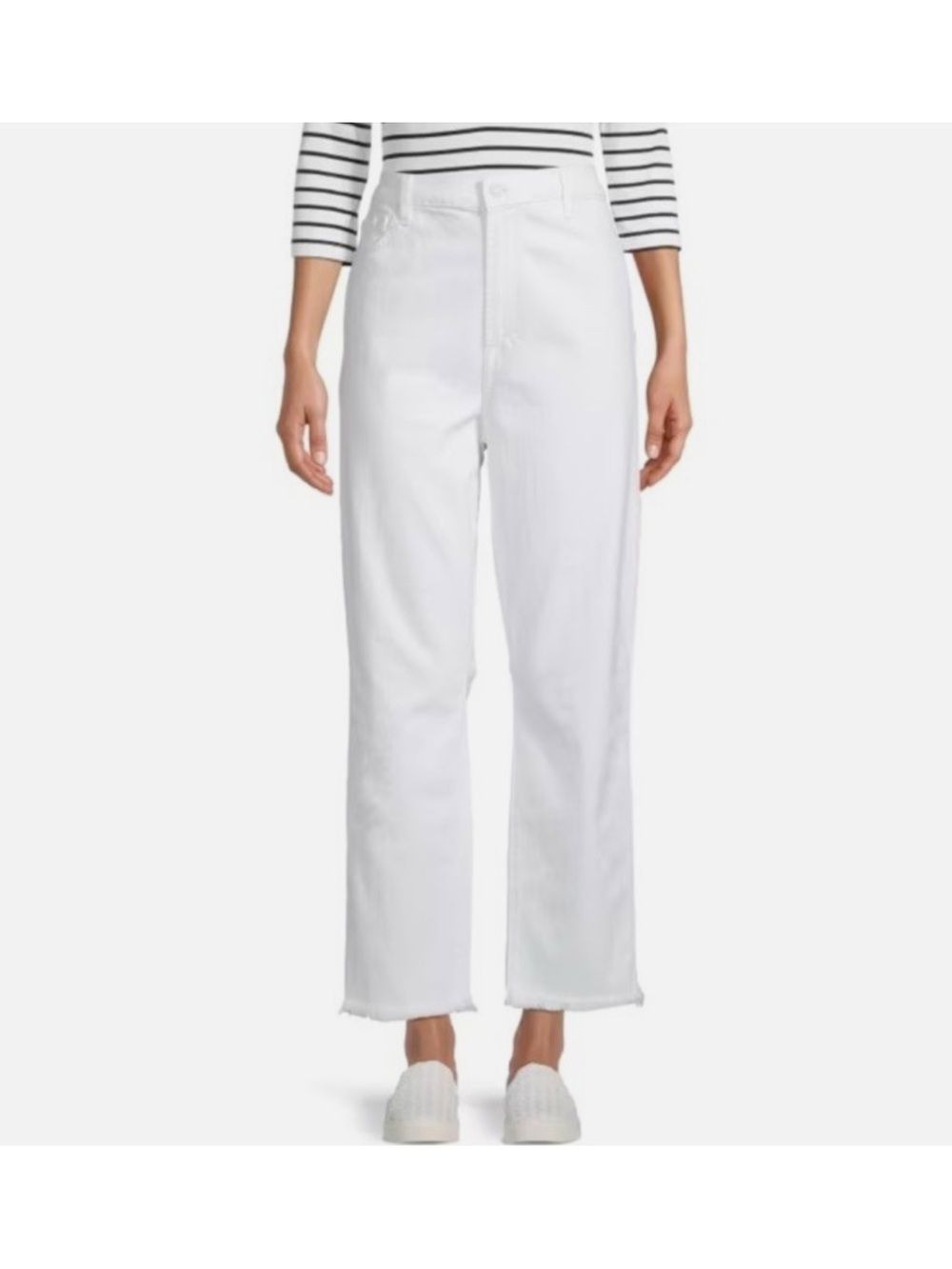 7 For All Mankind High Waist Cropped Straight Jeans in Prince Size 32